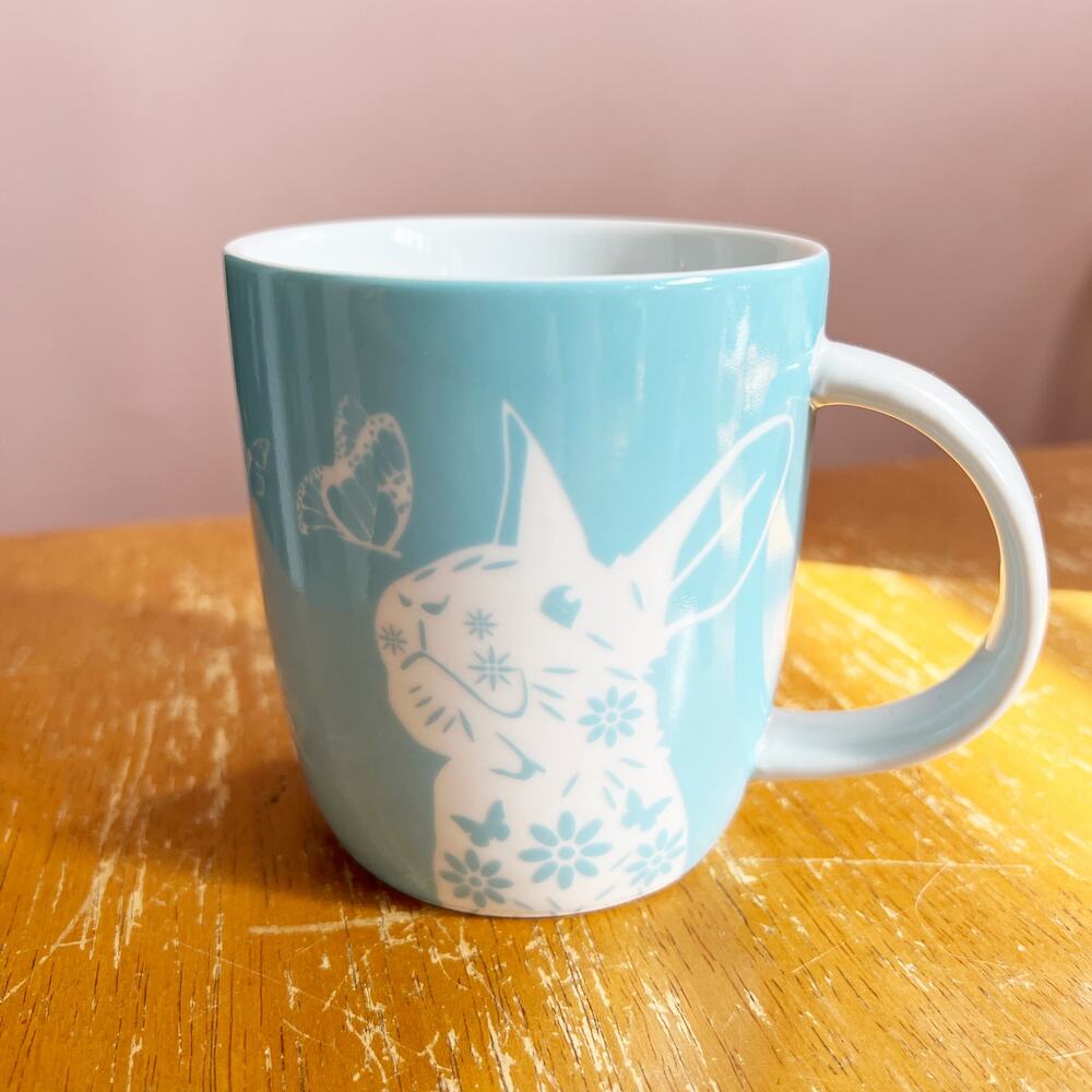 Sur La Table Exclusive Easter Collection Teal Blue Mug Coffee Cup Bunny
